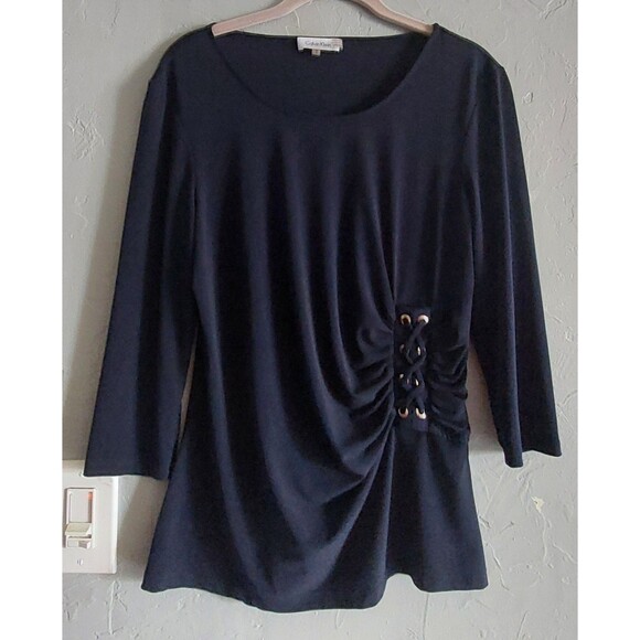 Calvin Klein Tops Blouse Women M,blue ,gothi,Elegant,Perfect To Office,Polyester - Picture 3 of 8